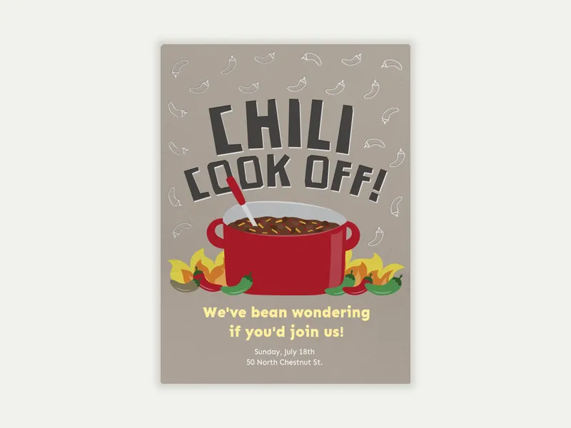 Chili Cook-Off Invitation free template design