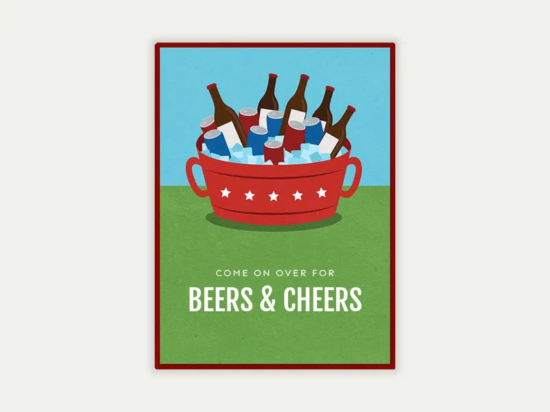 Patriotic Party Tub USA - guys_night - Invitation