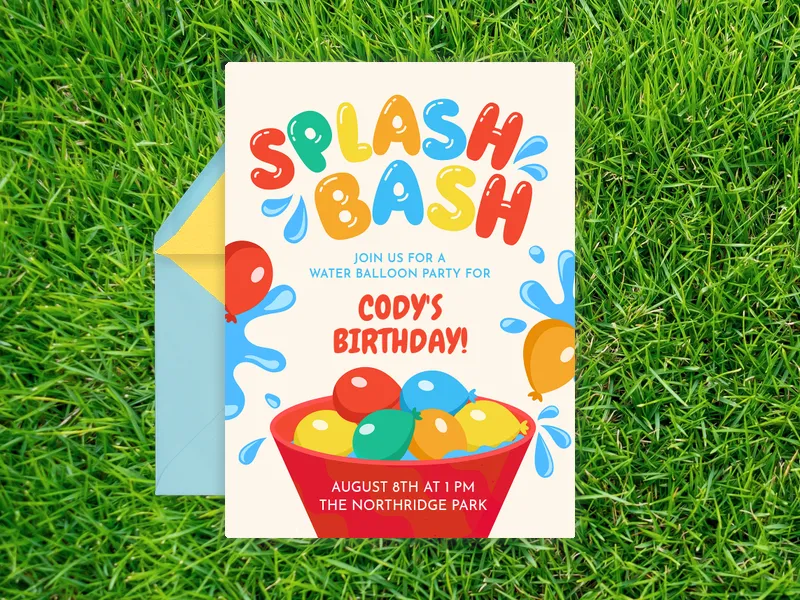 Super Splash Invitation premium template design