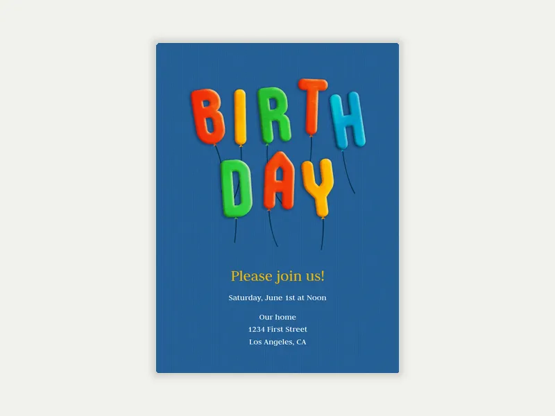 Balloon Bash Invitation free template design