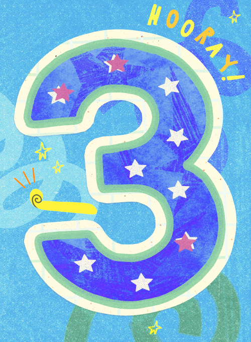 Starry Number - birthday_kids_cards - Card