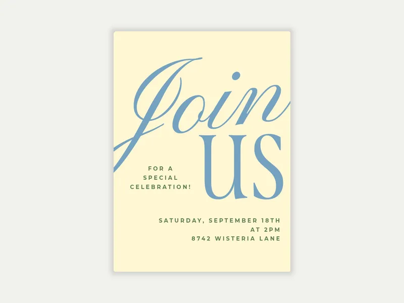 Font Contrast Invitation free template design