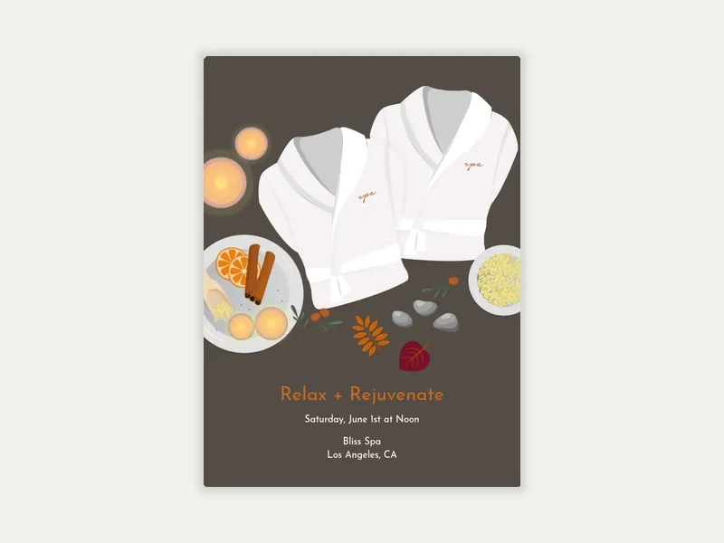 Fall Spa Invitation free template design
