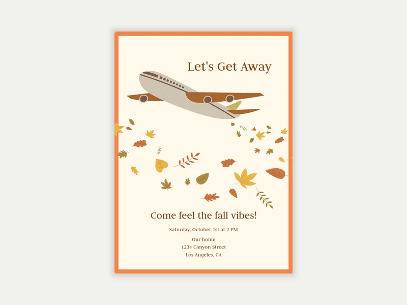 Fall Vacation Invitation free template design