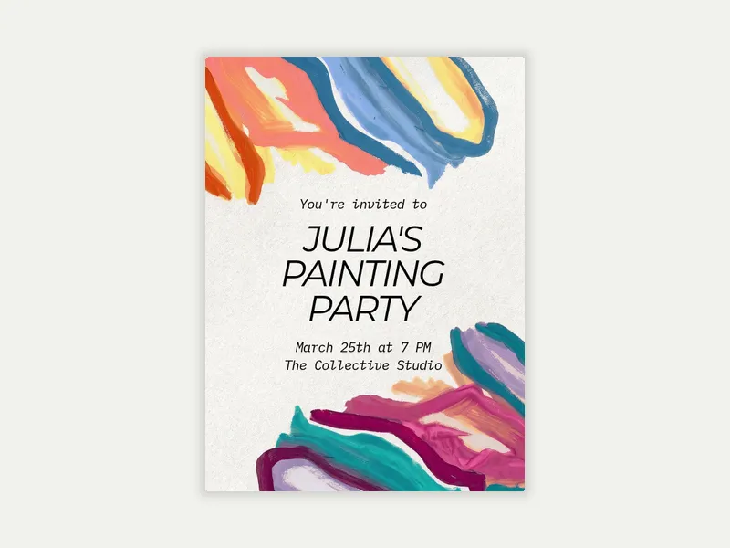 Paint Party Invitation free template design