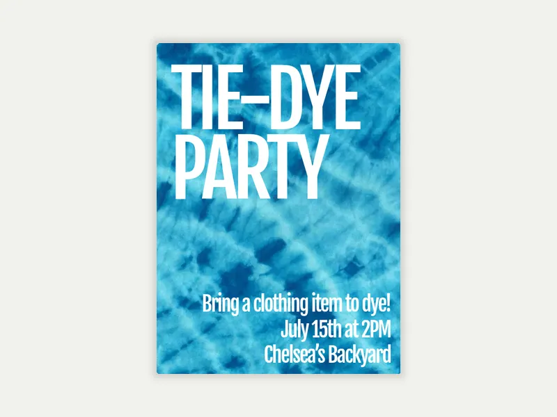 Tie-dye Waves - arts_and_crafts - Invitation