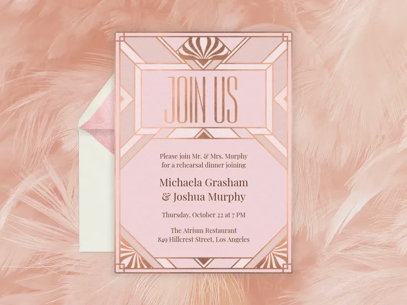 You're Invited Art Deco Invitation premium template design