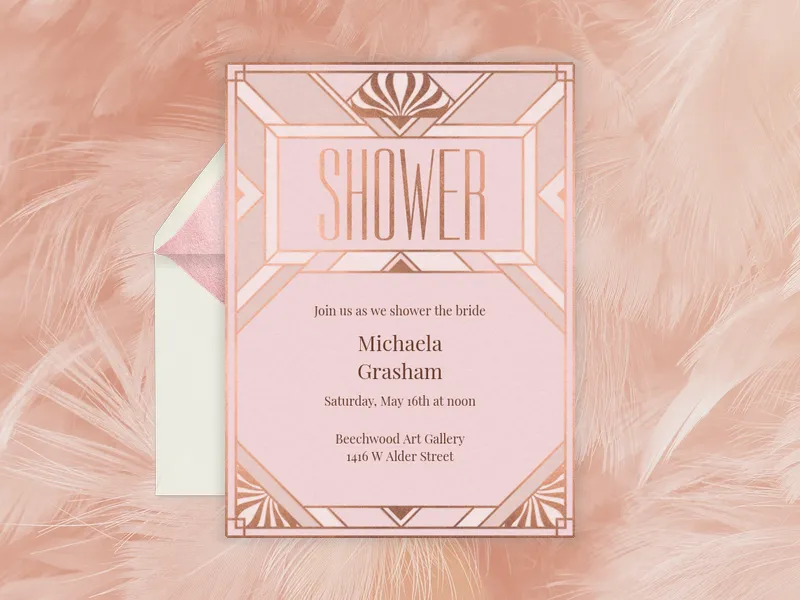 You're Invited Art Deco Invitation premium template design