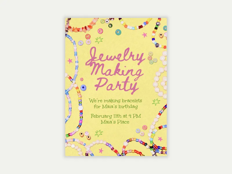 Beaded Bracelets Invitation free template design