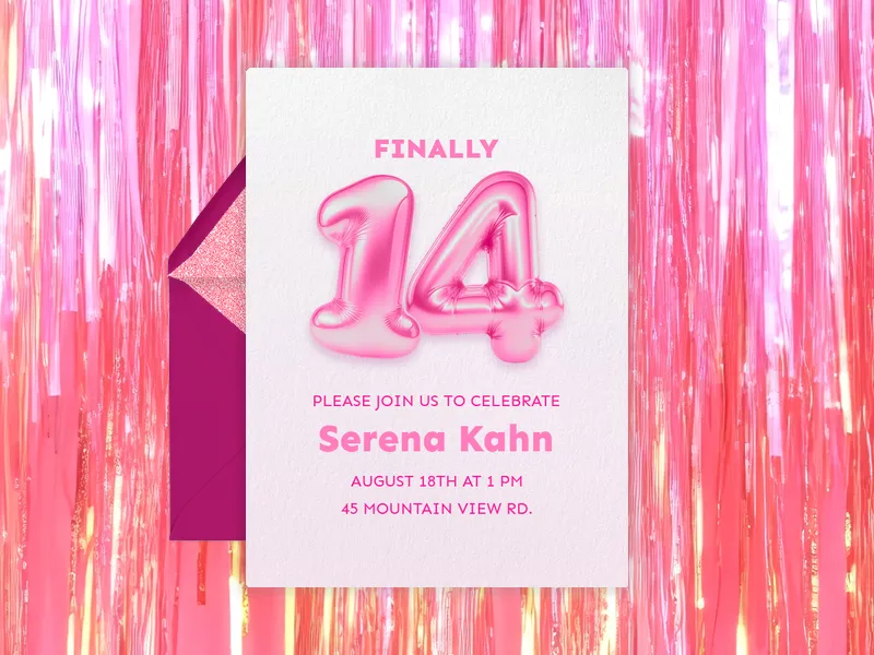 Holographic Balloons Invitation premium template design
