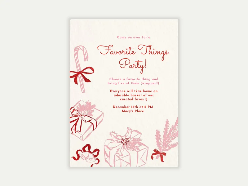 Bells & Bows Invitation free template design