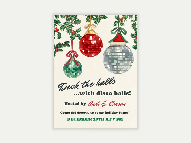 Disco Ornaments - holiday_party - Invitation