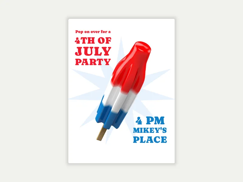 Firework Pop Invitation free template design