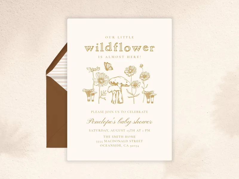 Our Little Wildflower - baby_shower - Invitation