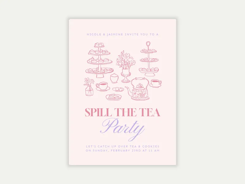 Spill the Tea Invitation free template design