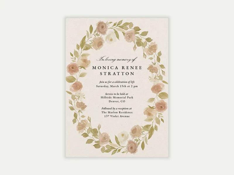 Watercolor Roses Invitation free template design