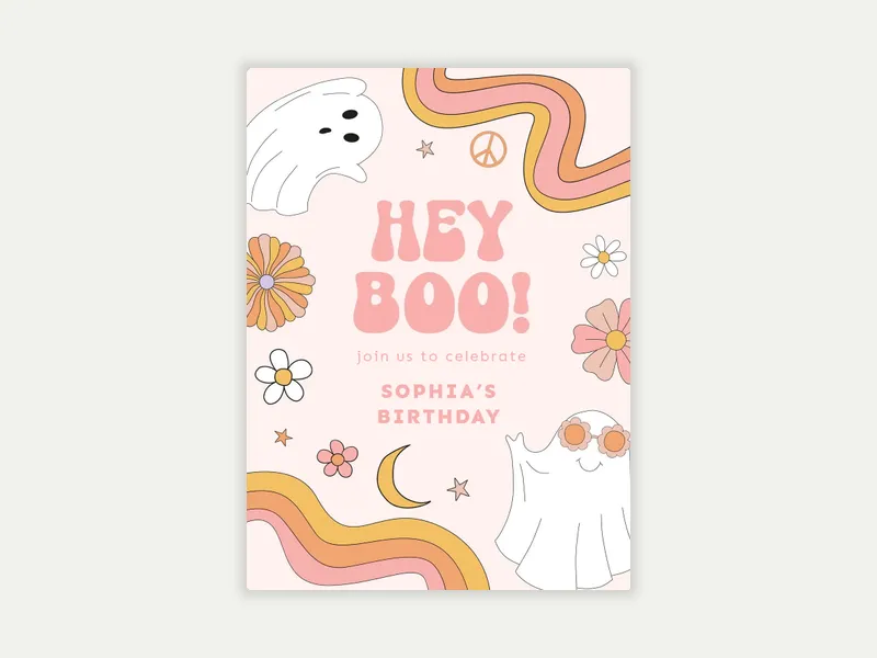 Hey Boo, It’s a Party Invitation free template design