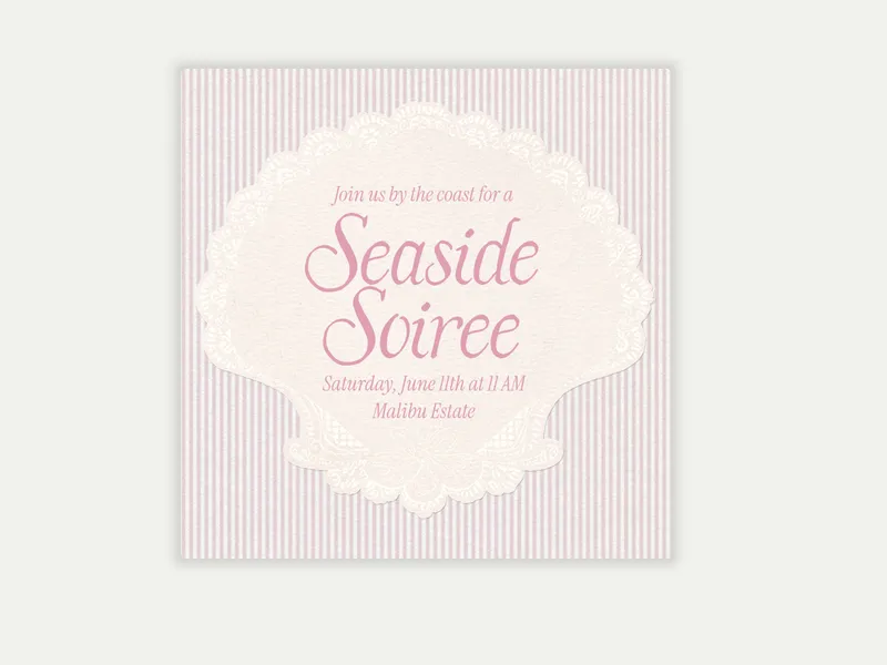 Shell Doily Invitation free template design