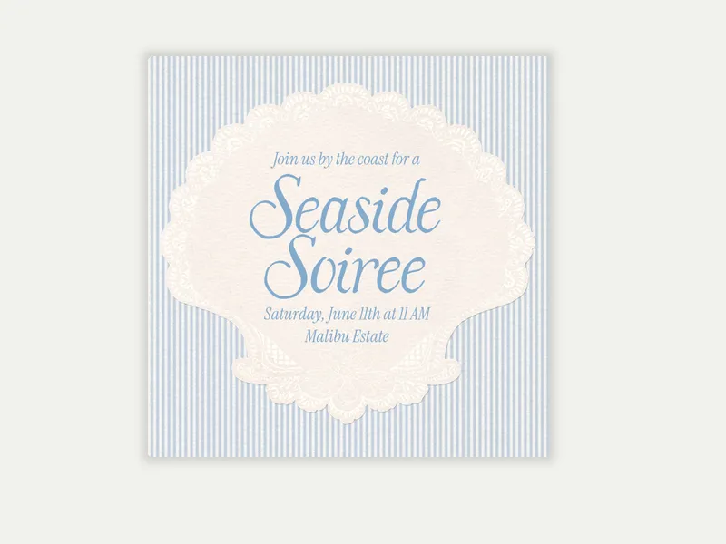Shell Doily Invitation free template design