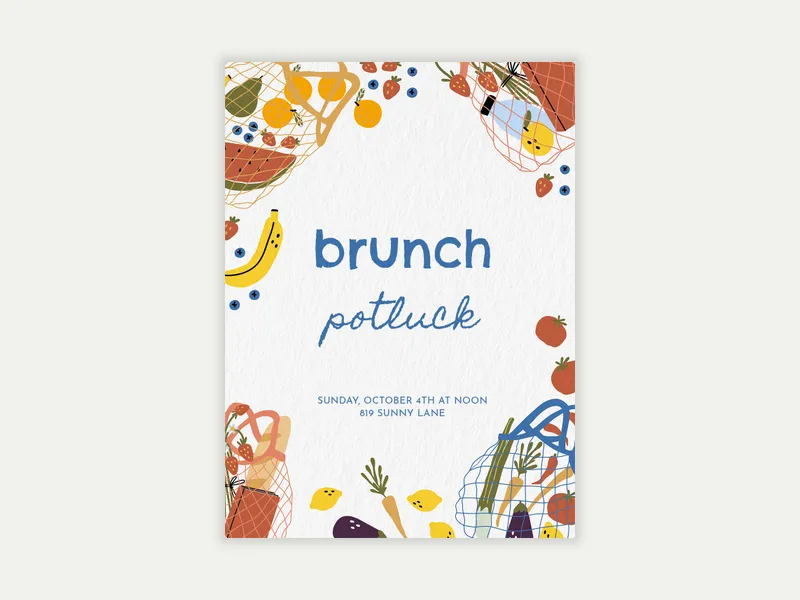 Market Provisions Invitation free template design