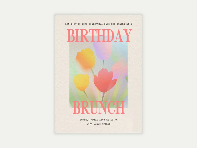 Tulip Time - birthday_foradults - Invitation