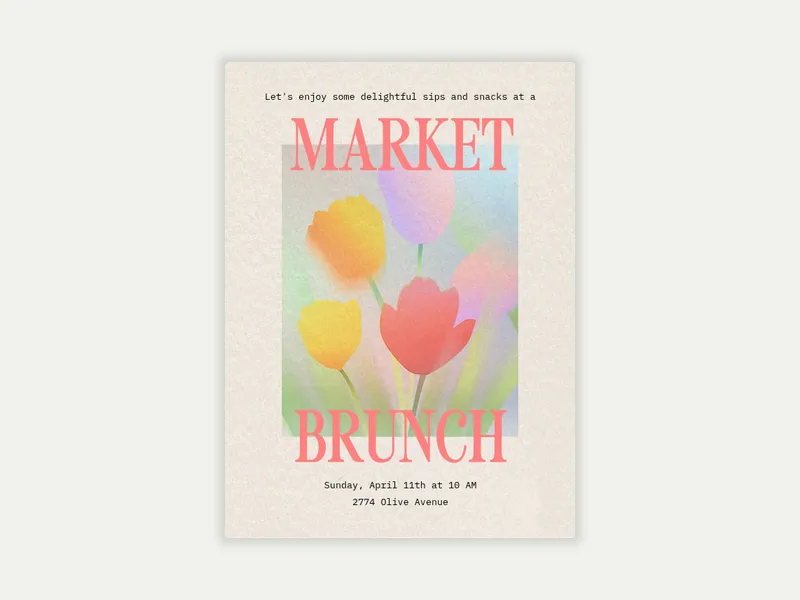 Tulip Time Invitation free template design