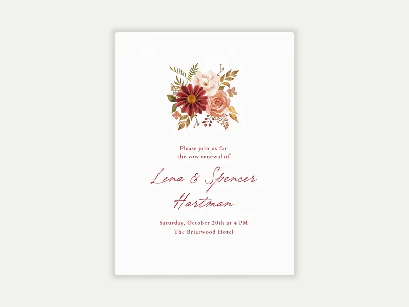 Fall Foliage - vow_renewal - Invitation