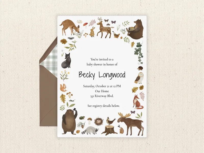 Wild Forest Invitation premium template design