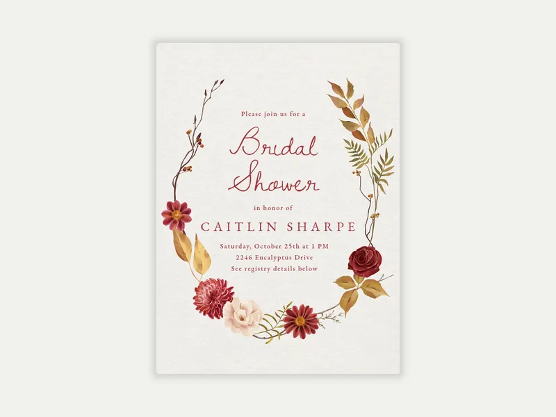 Aster Garland - bridal_shower - Invitation