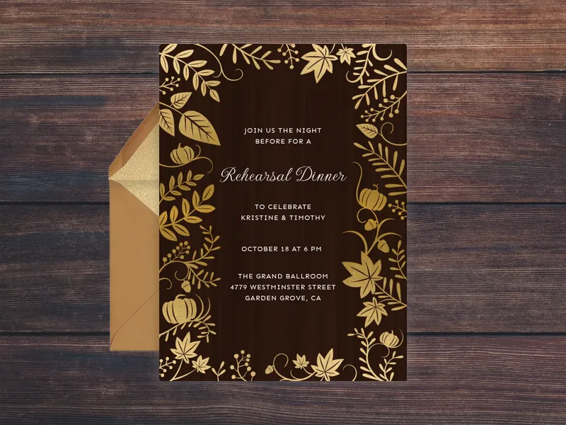 Fall Wedding Invitation premium template design