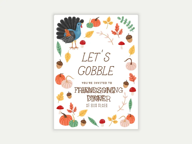 Gobble Gobble Invitation free template design