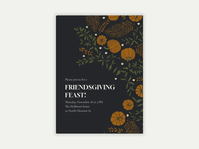Gourd-geous Wildlife Invitation free template design