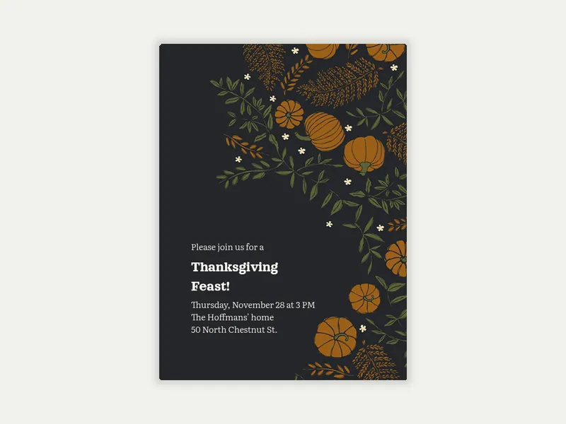 Gourd-geous Wildlife Invitation free template design