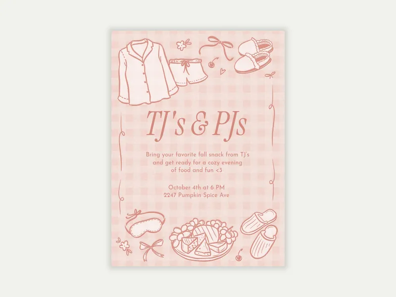 Snack & Slumber - potluck - Invitation