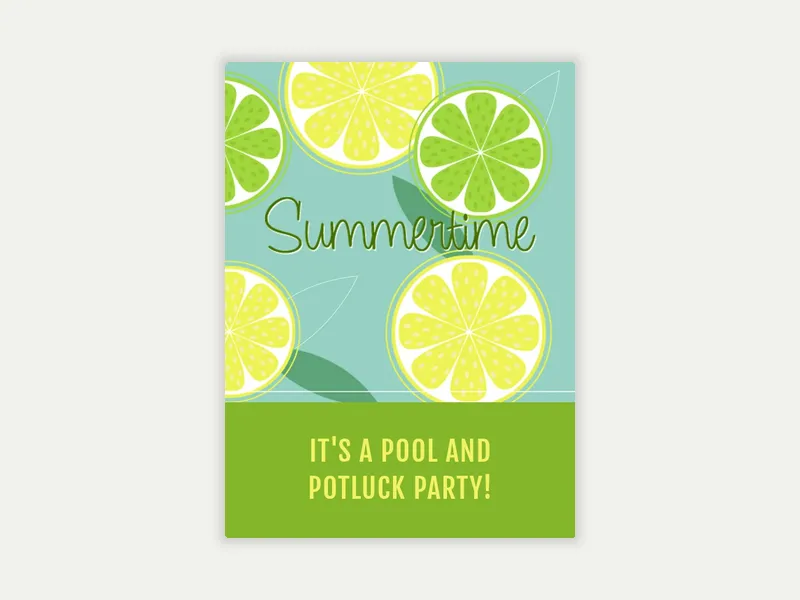 Lemon Lime Invitation free template design
