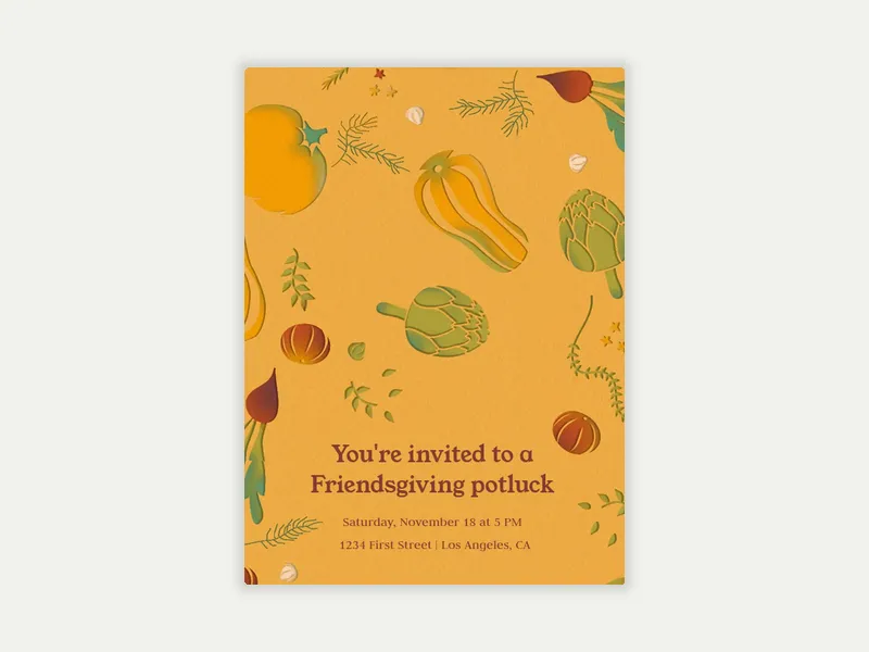 Autumn Harvest Invitation free template design
