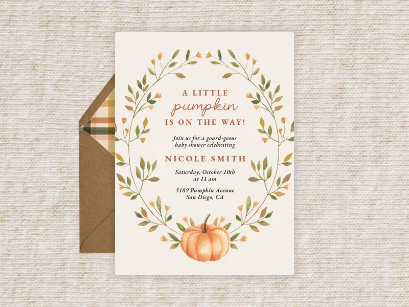 Pumpkin Spice Shower Invitation premium template design