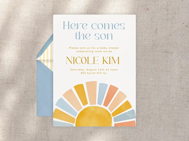 Soleil Baby Invitation premium template design