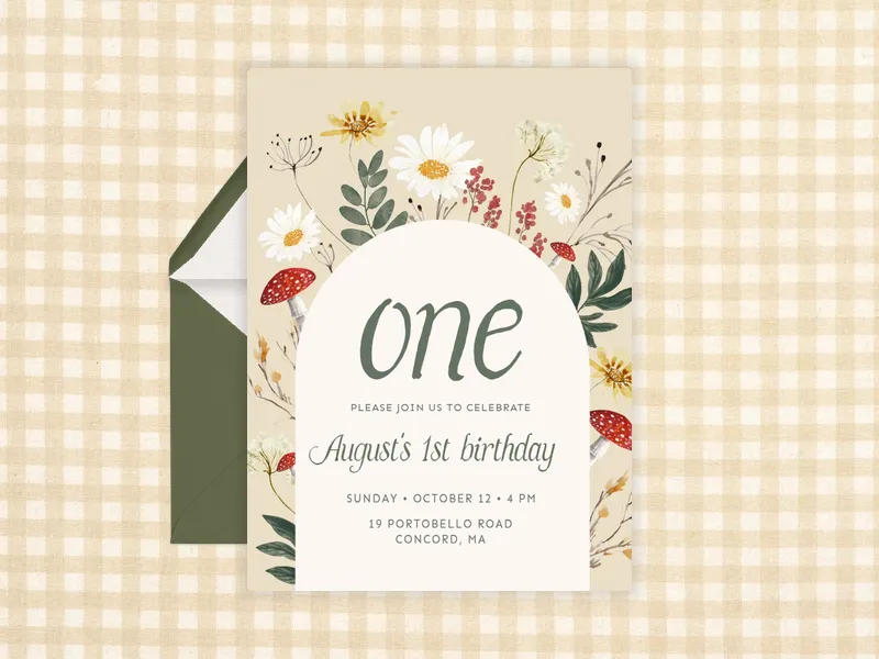 One Cute Mushroom - featured - Invitation