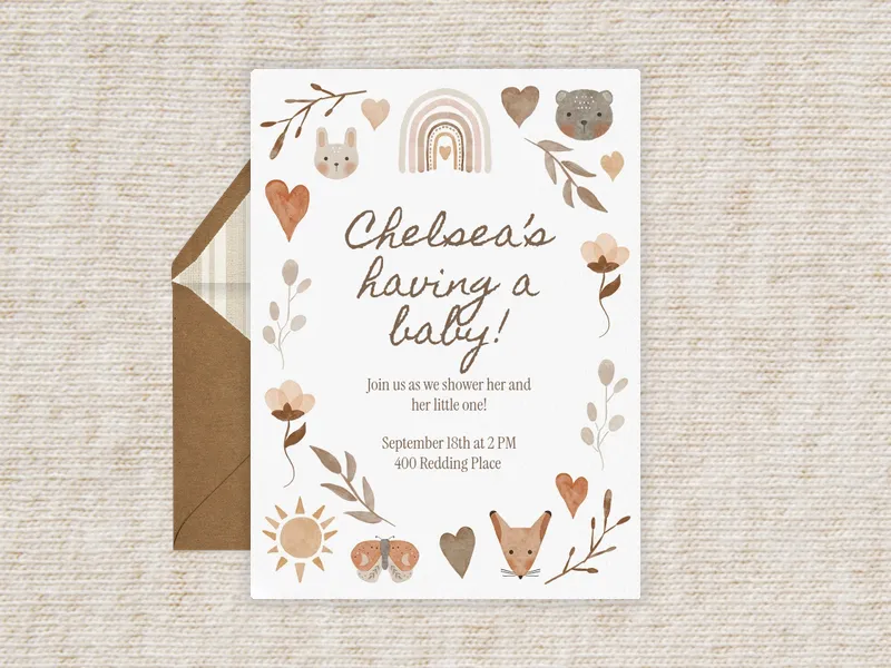 Rustic Rainbow Invitation premium template design