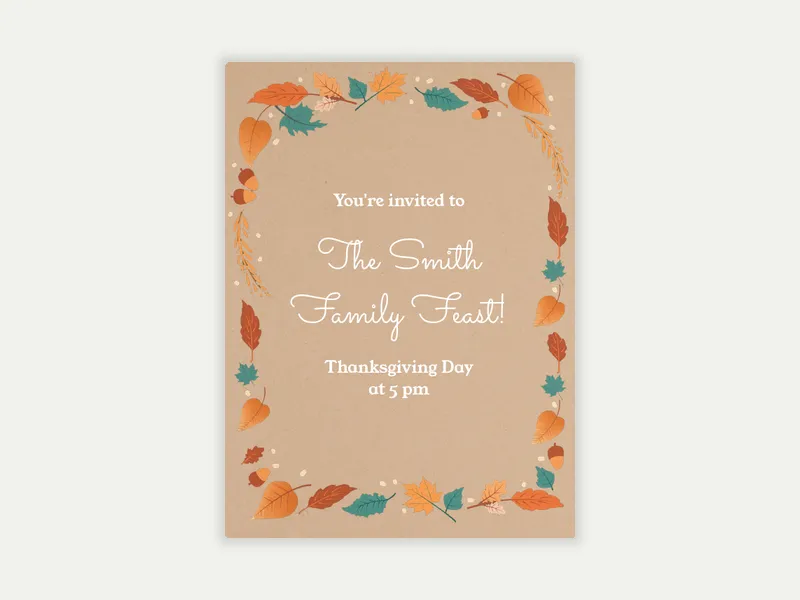 Copper Fall Flora Invitation free template design