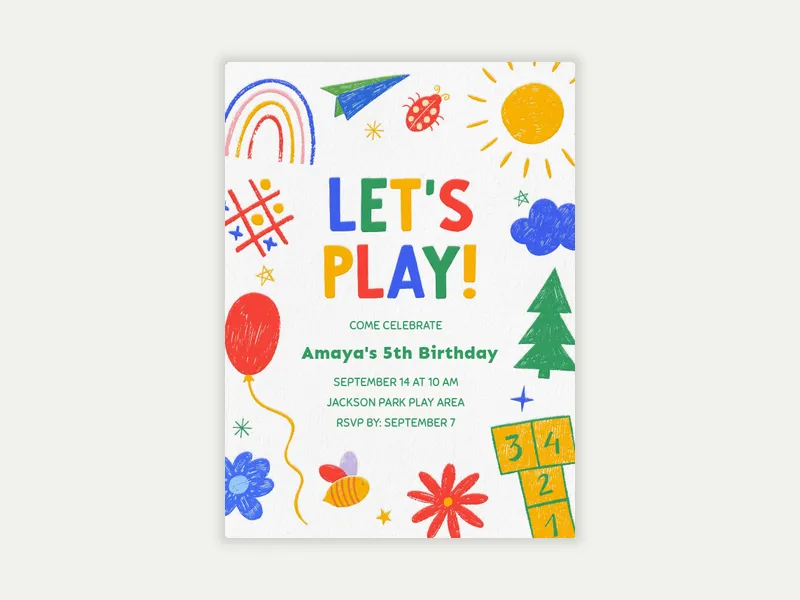 Sidewalk Chalk Invitation free template design