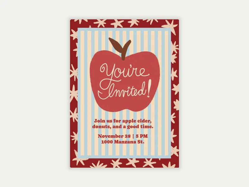 Apple Delights x Jenna O’Brien of Feeling! Magazine Invitation free template design
