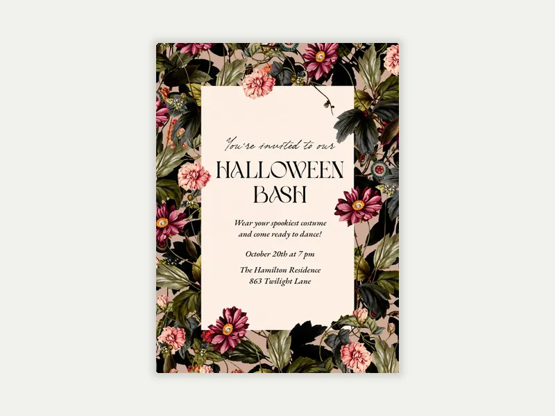 Lush Floral Invitation free template design