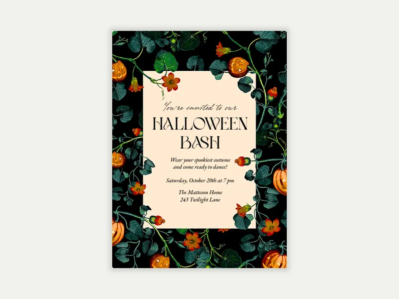 Lush Floral - halloween - Invitation