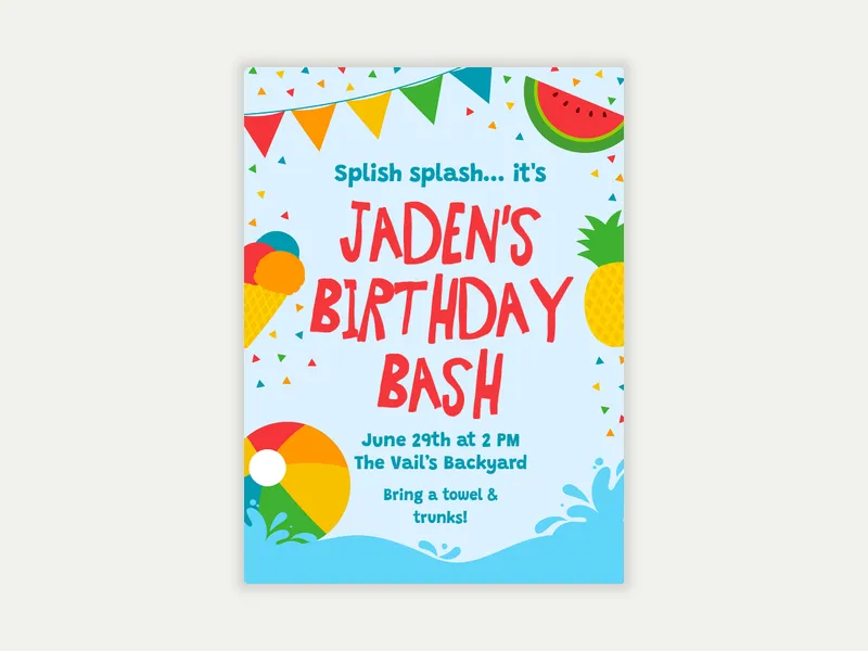 Summer Joys - pool_party - Invitation