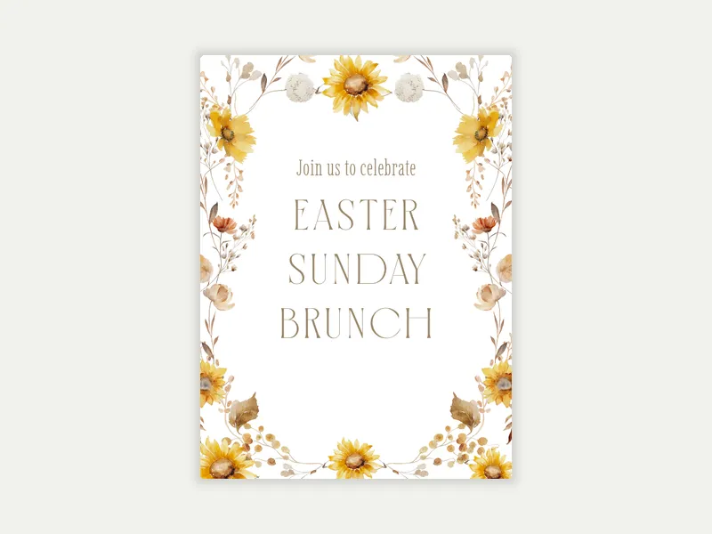 Warm Watercolor Florals Invitation free template design