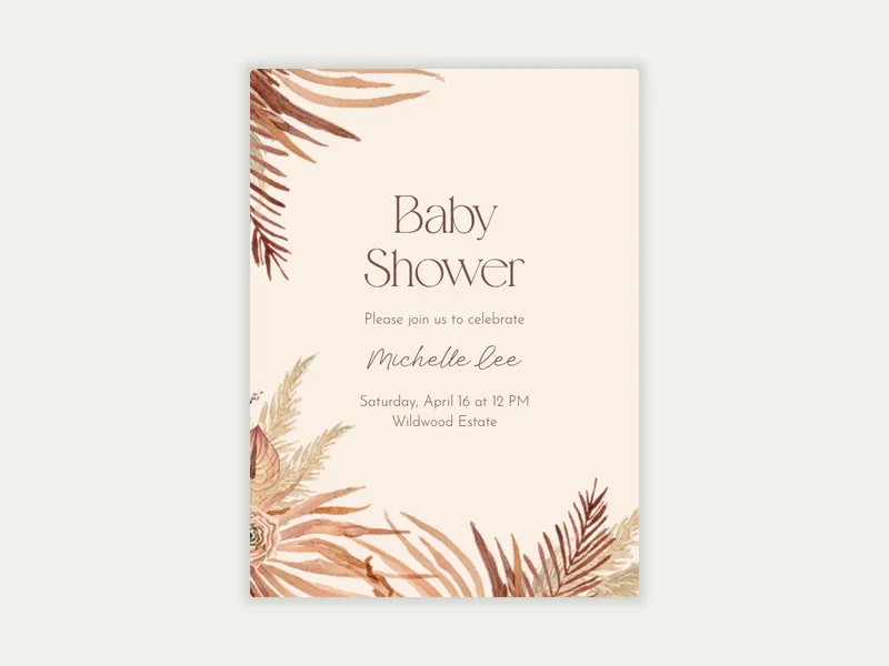 Boho Pampas - fall - Invitation