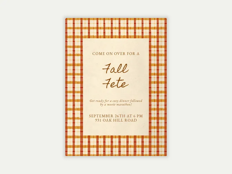 Autumn Plaid - viewing_party - Invitation