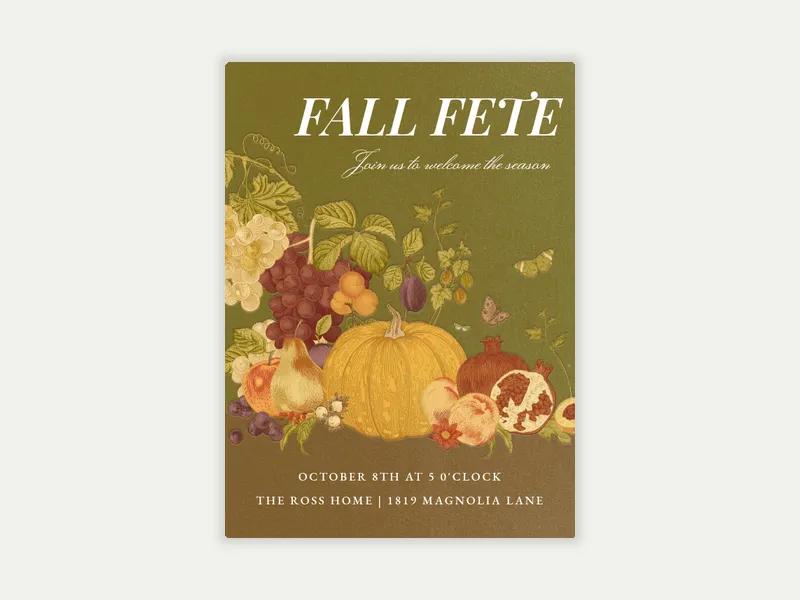 Pumpkin & Pomegranate - thanksgiving - Invitation